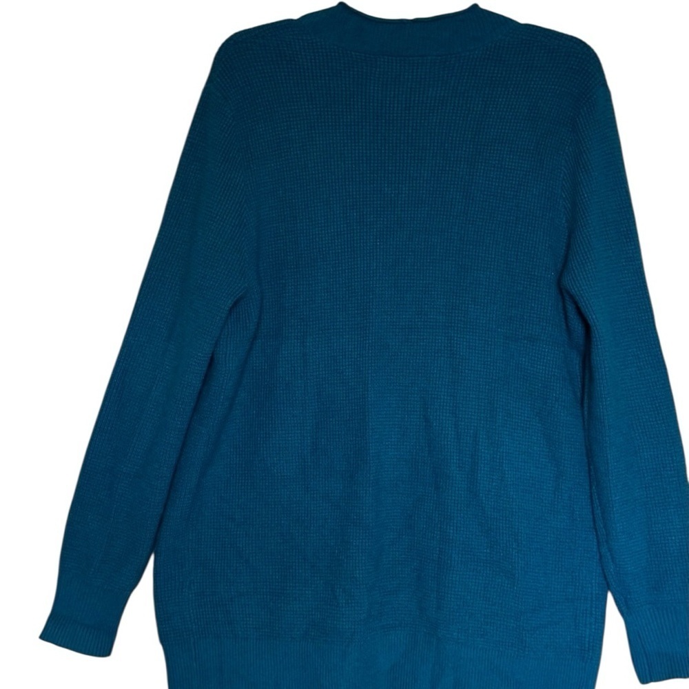 MEROKEETY Cardigan – M, Teal Open front knit cardigan with pockets. - Picture 4 of 8